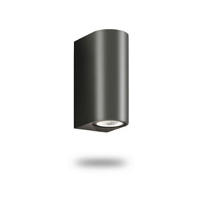 Auraglow 14w Outdoor Double Up & Down Wall Light - WINDSOR - Grey - Fitting Only