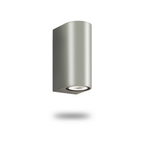Auraglow 14w Outdoor Double Up & Down Wall Light - WINDSOR - Silver - Fitting Only