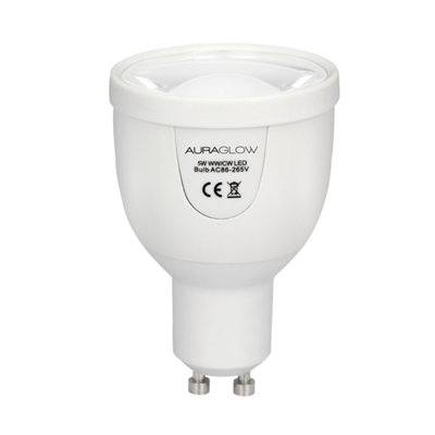 Auraglow 2.4GHz Remote Control CCT Multi White LED GU10 Bulb - 50W EQV