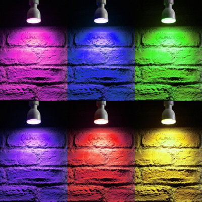 Auraglow 2.4GHz Remote Control RGB GU10 LED Light Bulb - 50W EQV - 4 ...