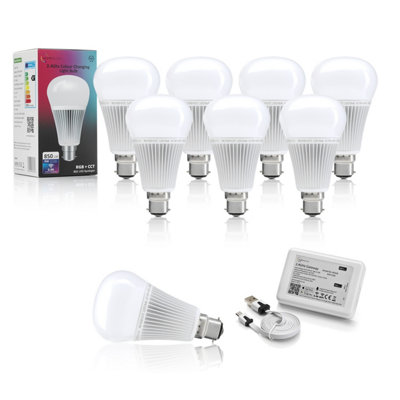 Auraglow 2.4Ghz RGB CCT Smart B22 LED Light Bulb 70w EQV with