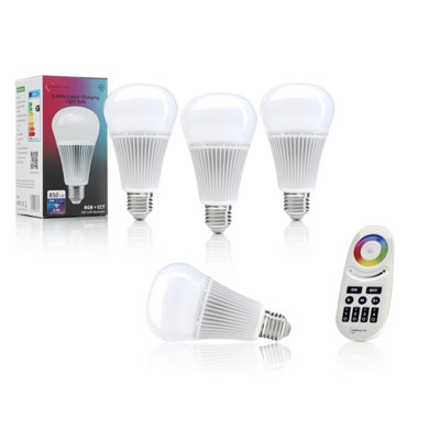 Auraglow 2.4Ghz RGB CCT Smart E27 LED Light Bulb - 70w EQV with 4 Zone ...