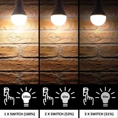 Auraglow 3 Step Switch Dimmable 14w Warm White - B22