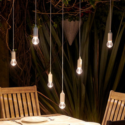 Auraglow Battery Operated LED Pull Cord Lights - 6 Pack-Blue