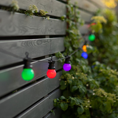 AURAGLOW COLOURED LED BULB FESTOON STRING LIGHT SET-2 LENGTHS (20 BULBS)