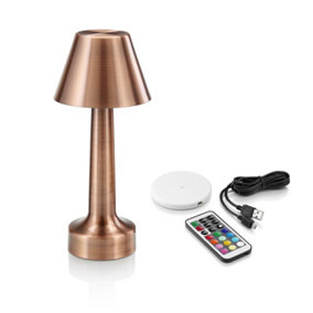 Auraglow COPPER Rechargeable Colour Changing LED Table Lamp - Remote-Controlled