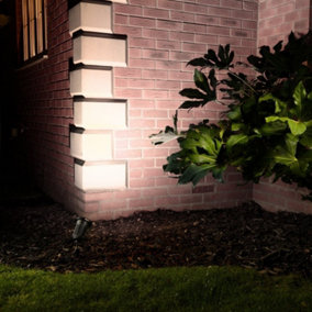 Auraglow Deep Recessed Garden Spike Light GU10 Holder IP54 Outdoor Uplighter - Cool White LED Light Bulb Included