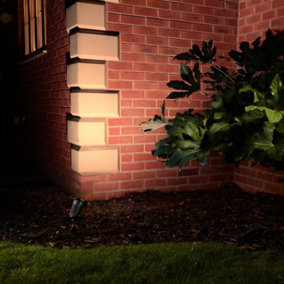 Auraglow Deep Recessed Garden Spike Light GU10 Holder IP54 Outdoor Uplighter - Warm White LED Light Bulb Included
