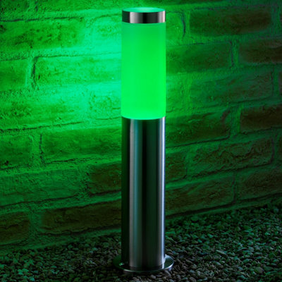 Auraglow IP44 Stainless Steel Outdoor Garden Post Light Green