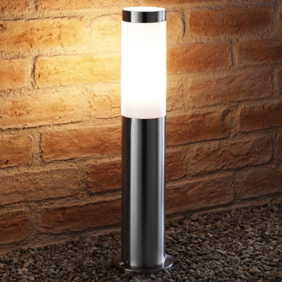 Auraglow IP44 Stainless Steel Post Light - Warm White - RUSHMOOR