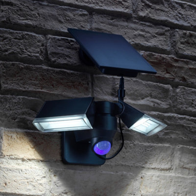 Auraglow IP65 Twin 6W Solar PIR Flood Light - HELIOS