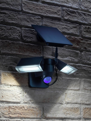 Auraglow IP65 Twin 6W Solar PIR Flood Light - HELIOS