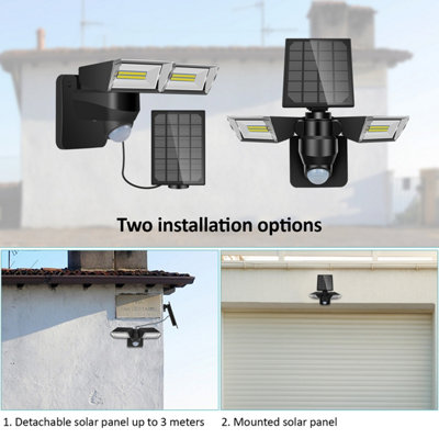 Auraglow IP65 Twin 6W Solar PIR Flood Light - HELIOS