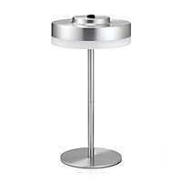 Auraglow Kensington Rechargeable Outdoor Table Lamp - Silver