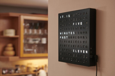 Auraglow LED Light Up Word Clock - Black