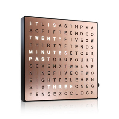 Auraglow LED Light Up Word Clock - Copper