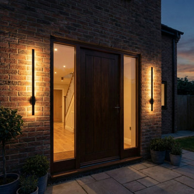Auraglow Linear Indoor & Outdoor LED Wall Light Black 600mm 1 Pack