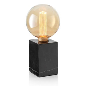 Auraglow Mysa Black Marble Stone Table Desk Lamp - Fumoir - Table Lamp Only