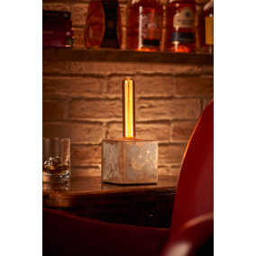 Auraglow Mysa Bronzed Effect Stone Table Desk Lamp - Multnomah - With AG546