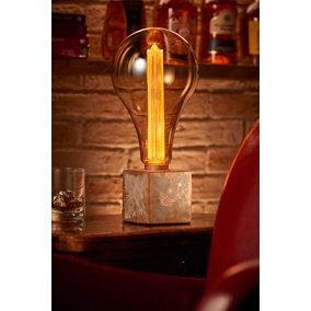 Auraglow Mysa Bronzed Effect Stone Table Desk Lamp - Multnomah - With AG550