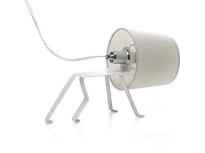 Auraglow Mysa Dog Design White Table/Desk Lamp - E14 - Bailey - Table Lamp Only