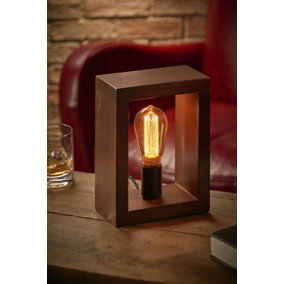 Auraglow Mysa Feature Wooden Frame Table/Desk Lamp - Milroy - With AG547