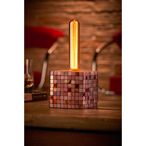 Auraglow Mysa Mosaic Effect Stone Table Desk Lamp - Soho - With AG546