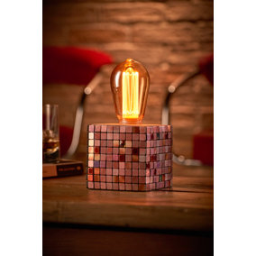 Auraglow Mysa Mosaic Effect Stone Table Desk Lamp - Soho - With AG547