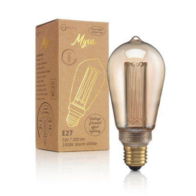 Auraglow Mysa Vintage Filament ST64 Classic LED Light Bulb - E27