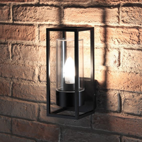 Auraglow Outdoor 2 Way E27 Up or Down Wall Light - ASPEN-With Cool White Candle Bulb