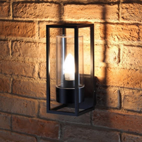 Auraglow Outdoor 2 Way E27 Up or Down Wall Light - ASPEN-With Warm White Candle Bulb