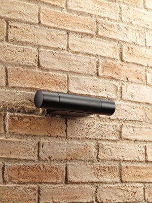Auraglow Outdoor Integrated LED Swivel Up & Down Wall Light - CITADEL - Black