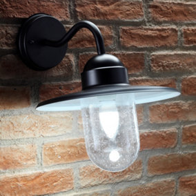 Auraglow Outdoor Wall Lantern - NAUTICAL - Black - Cool White