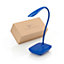 Auraglow Rechargeable Flexi-Neck Dimmable LED Desk Touch Lamp - Blue