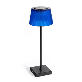 Auraglow Rechargeable LED Table Lamp - CAPRI - Black/Blue