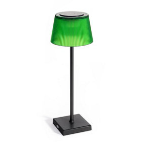 Auraglow Rechargeable LED Table Lamp - CAPRI - Black/Green