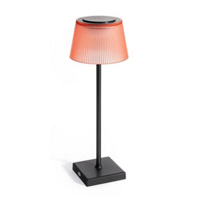 Auraglow Rechargeable LED Table Lamp - CAPRI - Black/Red