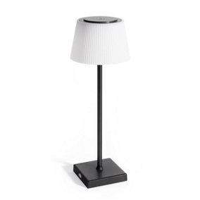 Auraglow Rechargeable LED Table Lamp - CAPRI - Black/White