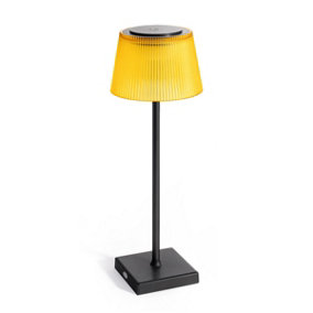 Auraglow Rechargeable LED Table Lamp - CAPRI - Black/Yellow