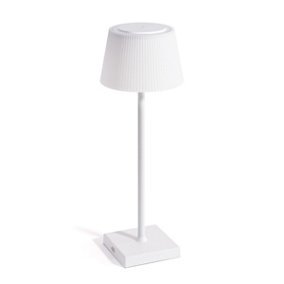 Auraglow Rechargeable LED Table Lamp - CAPRI - White/White