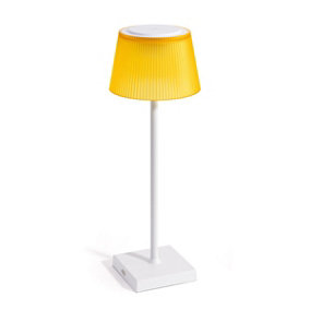 Auraglow Rechargeable LED Table Lamp - CAPRI - White/Yellow