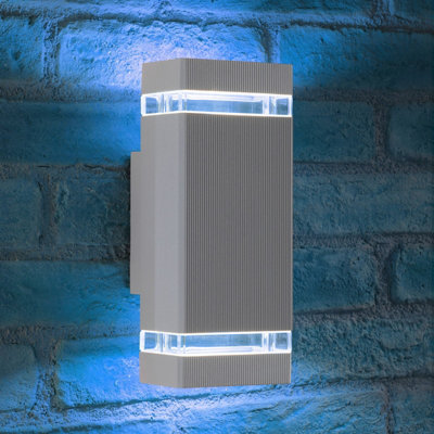 Auraglow Remote Control Colour Changing Up & Down Wall Light - DORCHESTER - Silver - 6 Pack