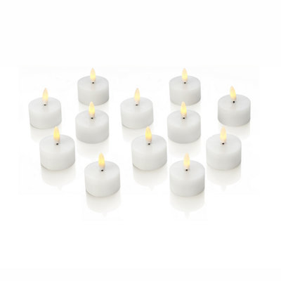 Auraglow Set of 12 Flickering Flame LED Tea Lights DIY at B&Q
