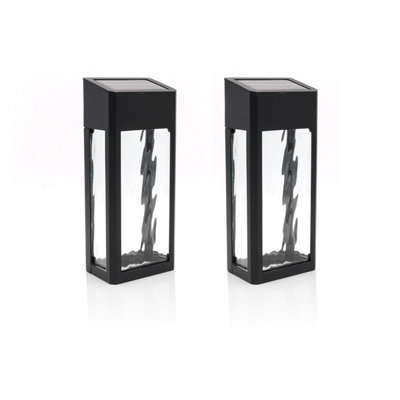 Auraglow Solar Colour-Changing Glass Wall Light - LUDLOW - Pack of 2
