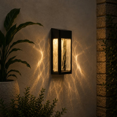 Auraglow Solar Colour-Changing Glass Wall Light - LUDLOW - Pack of 2