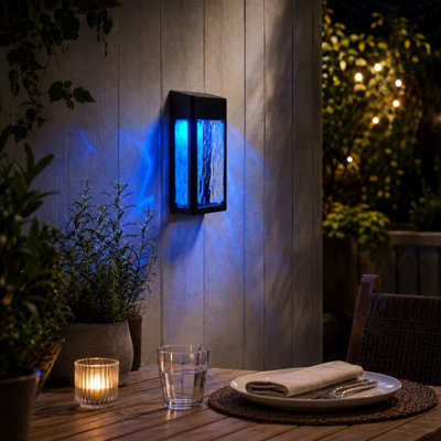 Auraglow Solar Colour-Changing Glass Wall Light - LUDLOW - Pack of 2