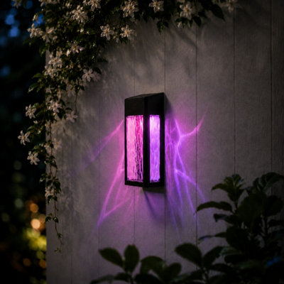 Auraglow Solar Colour-Changing Glass Wall Light - LUDLOW - Pack of 2