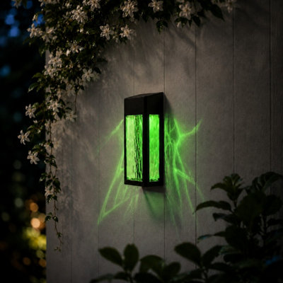 Auraglow Solar Colour-Changing Glass Wall Light - LUDLOW - Pack of 2