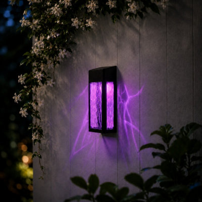 Auraglow Solar Colour-Changing Glass Wall Light - LUDLOW - Pack of 2