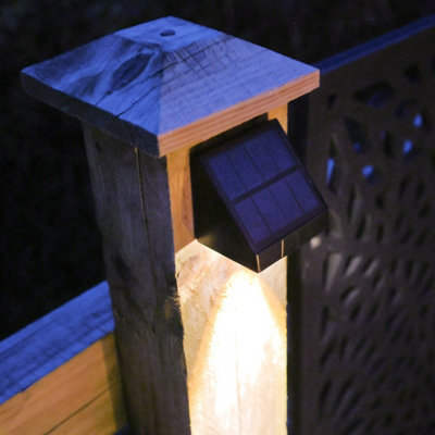 Auraglow Solar, Fence Wall & Post Lights - 4 Pack